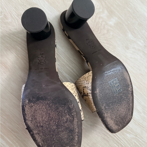 TORY BURCH 55 mm INES HEELED MULE SANDAL in Desert Dusk Roccia Size 8 - Picture 6 of 10